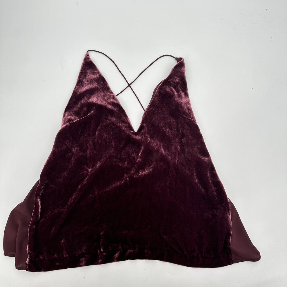 DION LEE Velvet Silk Fine Line Cami Top in Wine // M - Picture 6 of 14